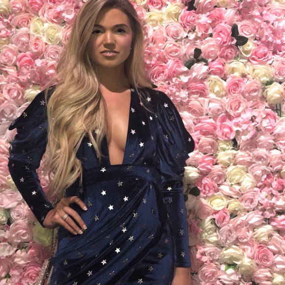 ASOS Velvet Star Embellished Dress - Picture 2 of 4